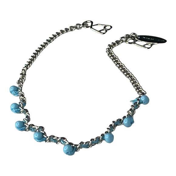 NEW American Girl Silver Chain Blue Ball STATION NECKLACE Saige Julie Mary Ellen - Picture 1 of 8